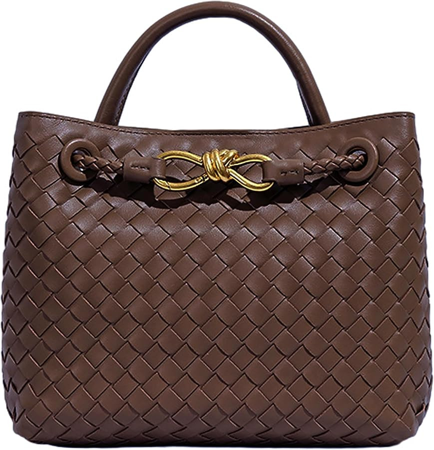 Woven Bags for Women Bowknot Small Tote Hobo Shoulder Crossbody Bags PU Leather Handwoven Woven P... | Amazon (US)