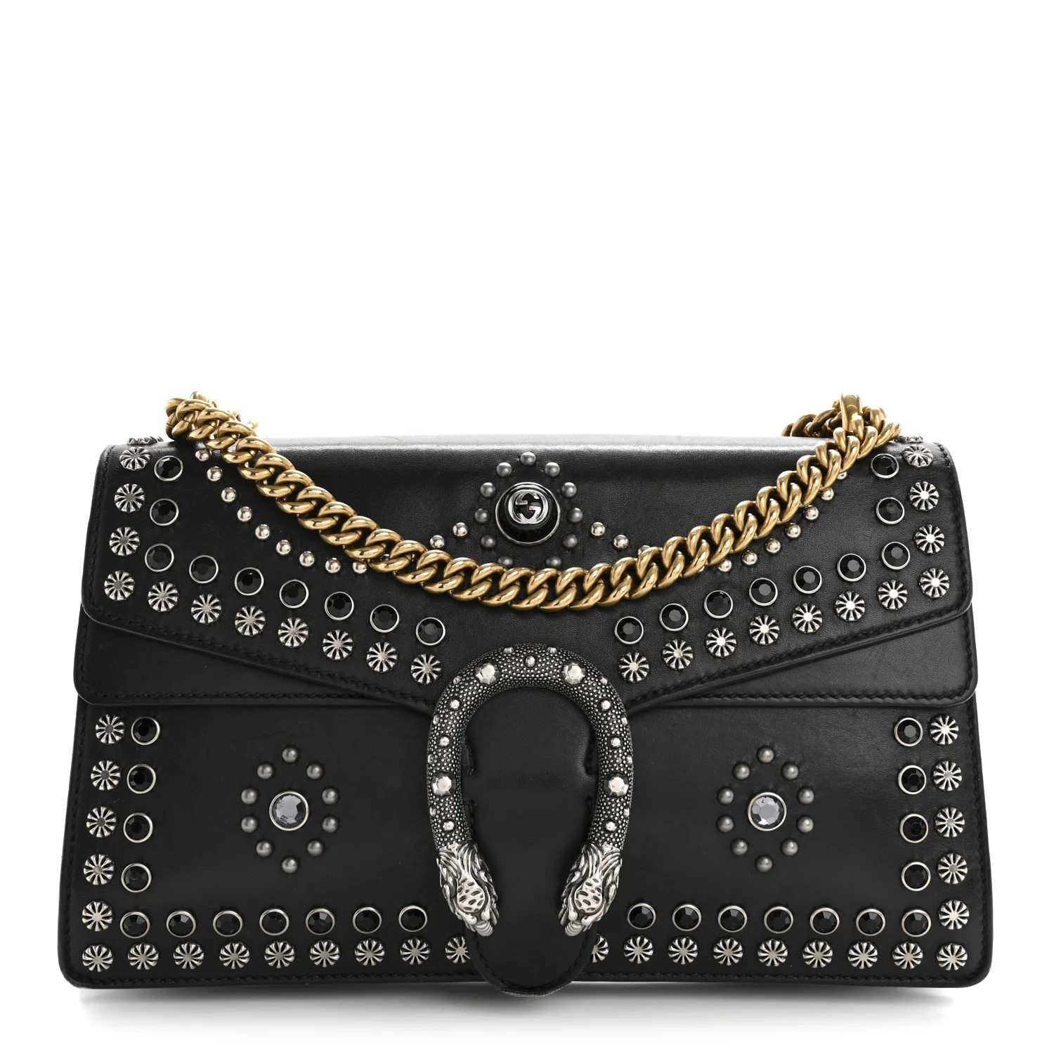 Calfskin Studded Small Dionysus Shoulder Bag Black | FASHIONPHILE (US)