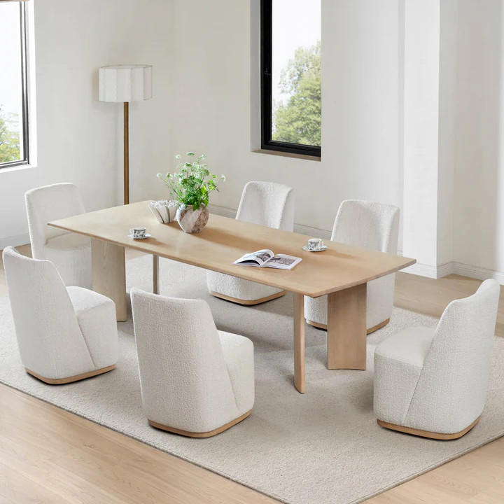 Wingback Dining Chair | Stylish Comfort,Easy-Glide Wheels | Chita