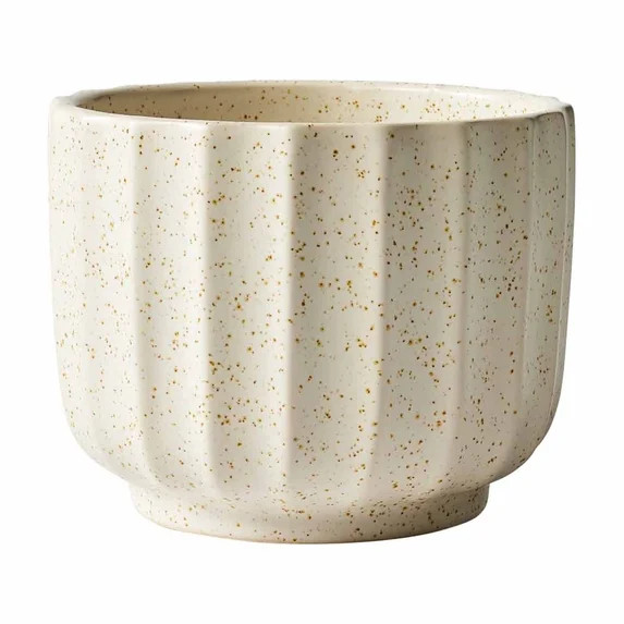 Better Homes & Gardens Florero de Cerámica Acanalado Moteado de 4.5", Blanco Crema, 1 Pieza | Walmart (US)