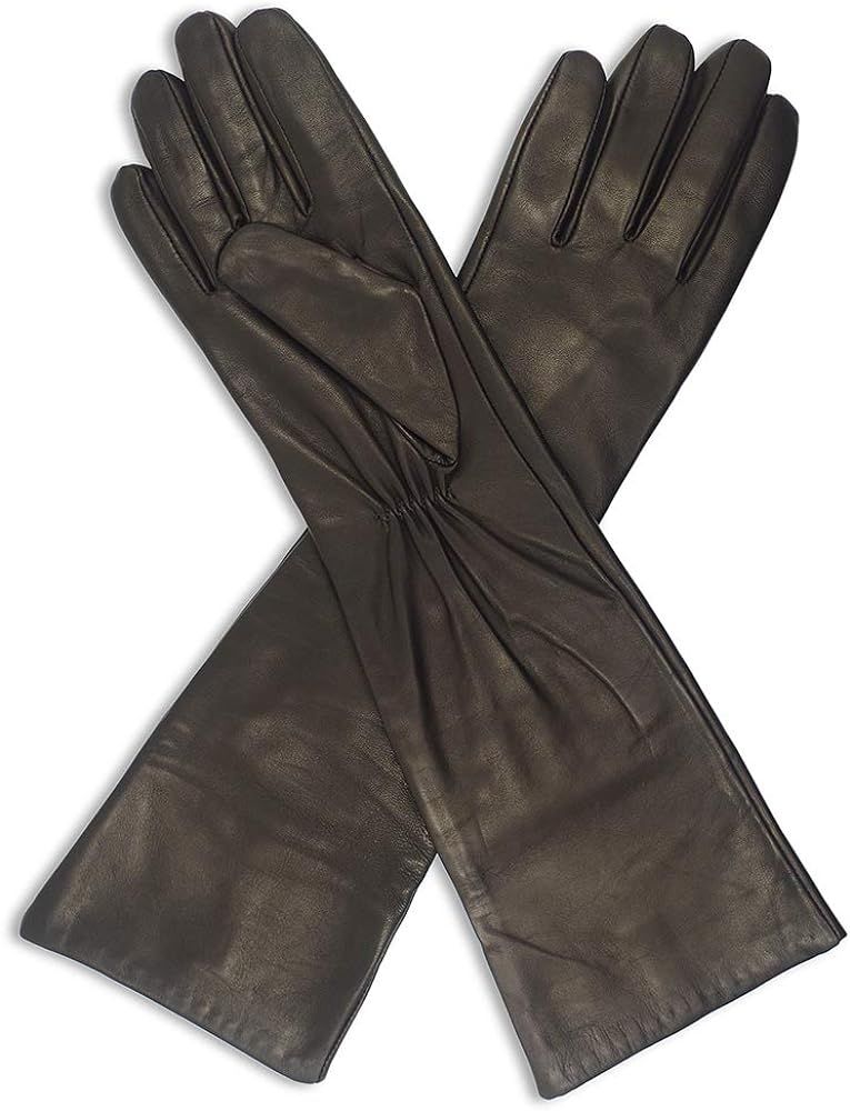 Harssidanzar Women's Elbow Long Opera Leather Gloves GL014 | Amazon (US)