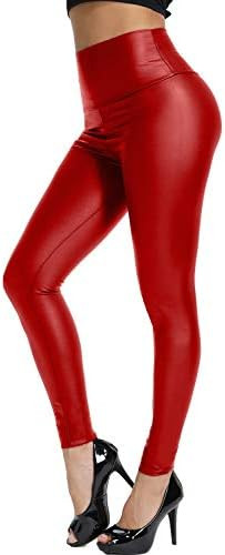 KIWI RATA Faux Leather Leggings for Women Stretchy Pleather Pants Shiny Sexy Tights | Amazon (US)