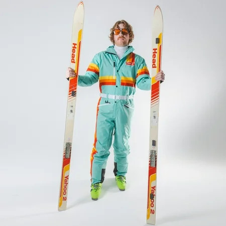 The Midday Aprés - Shinesty Teal and Orange Retro Stripe One Piece Ski Suit Medium | Walmart (US)