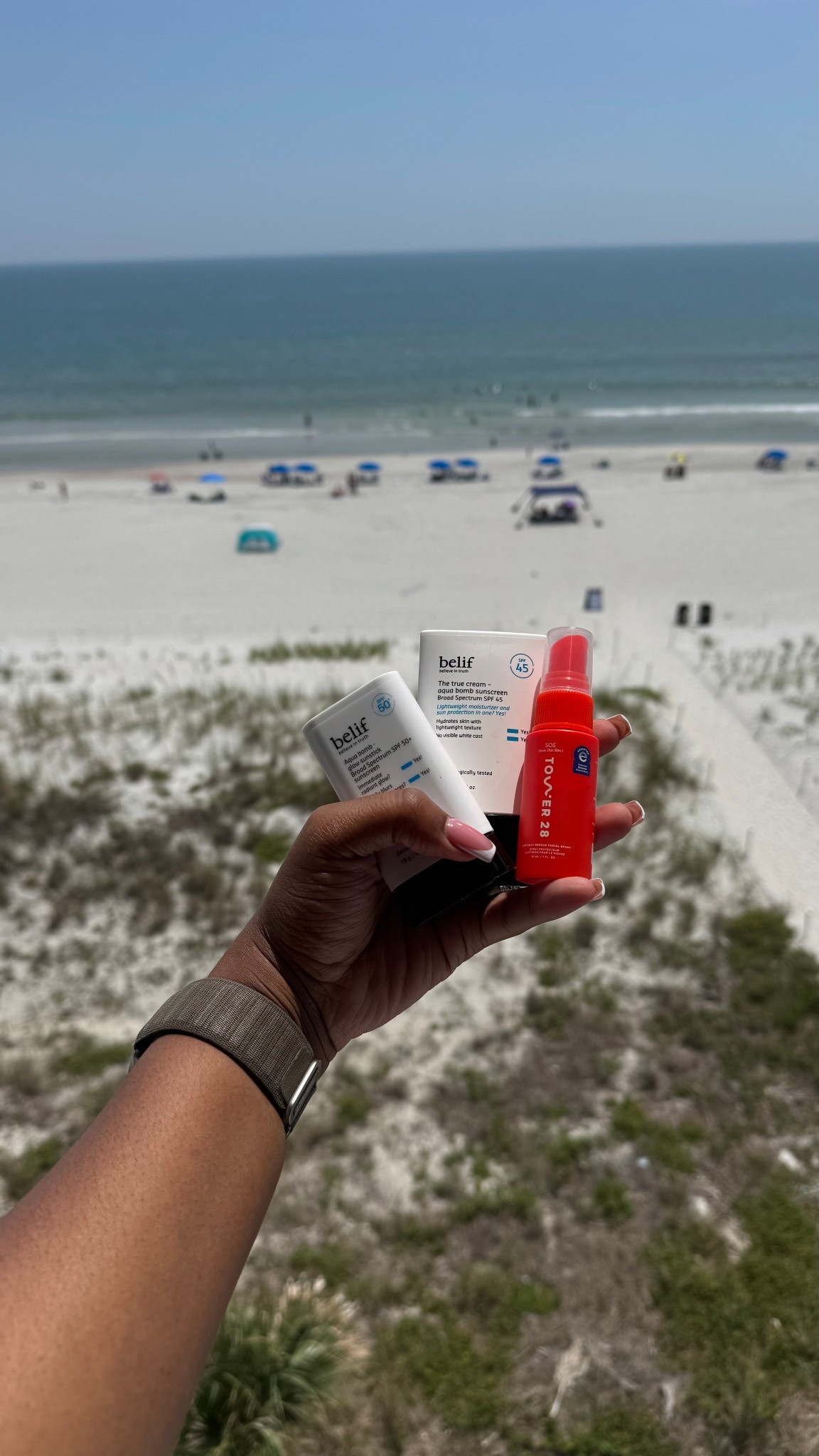 Suns out & so is my sunscreen!! Love the belif sunscreen & sunstick for reapplying while soaking up sun rays on the beach. Of course my Tower28 spray is there if I’m in the sun a little too long & a little heat rash pops up. 😅

#LTKTravel #LTKSaleAlert #LTKBeauty