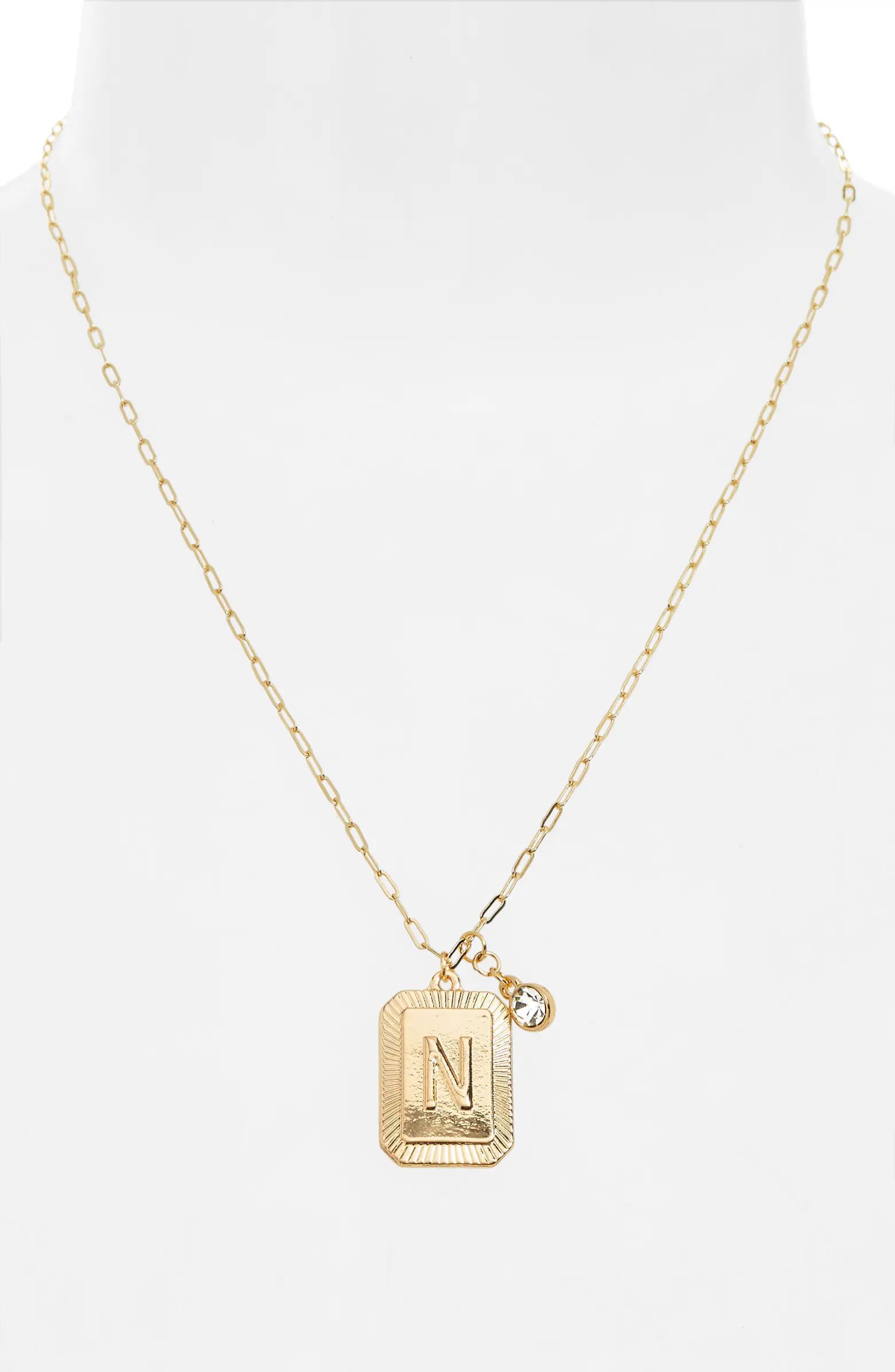 Initial Plaque Pendant Necklace | Nordstrom