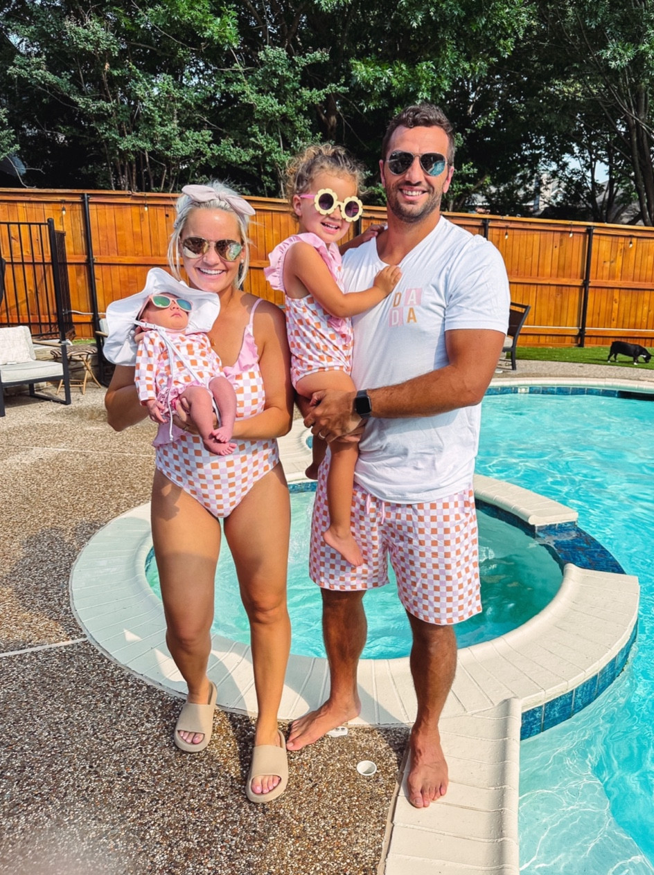 Matching family swimsuits! Love this racer check style. 

#LTKfamily #LTKbaby #LTKswim