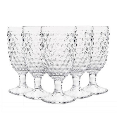 Slickblue Handcrafted Hobnail Beverage Goblet Glass Set of 6, 13.3 oz | Target