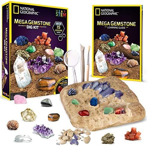 NATIONAL GEOGRAPHIC Mega Gemstone Dig Kit – Dig Up 15 Real Gems, STEM Science & Educational Toy... | Amazon (US)