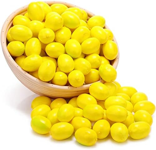 100 Pcs Mini Artificial Lemon Fake Fruit Lemon Faux Artificial Simulation Lemon Summer Realistic Kit | Amazon (US)