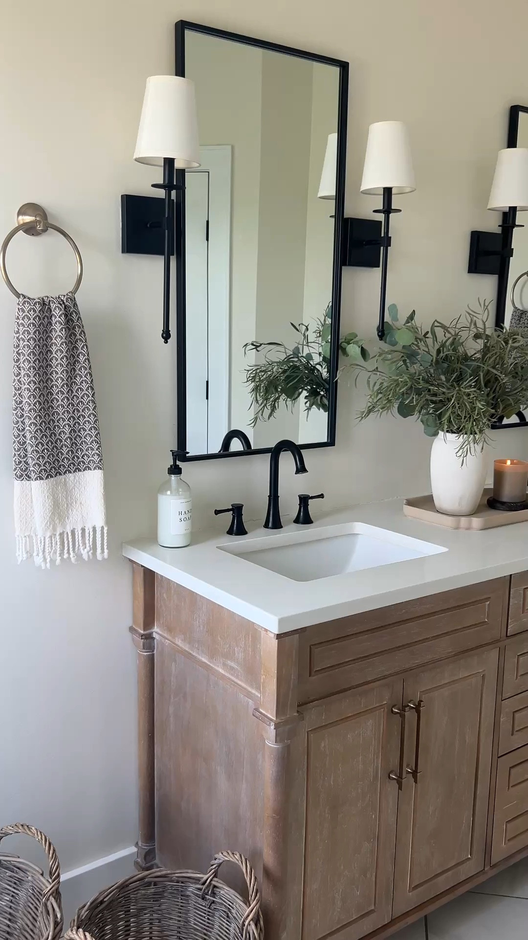 I always get so many questions on these mirrors from @Wayfair! They are 18 x 36 and perfect with four sconces for a 72” vanity! Also comes in other sizes and finishes. #ad #wayfair #wayfairpartner

#LTKHome #LTKSaleAlert