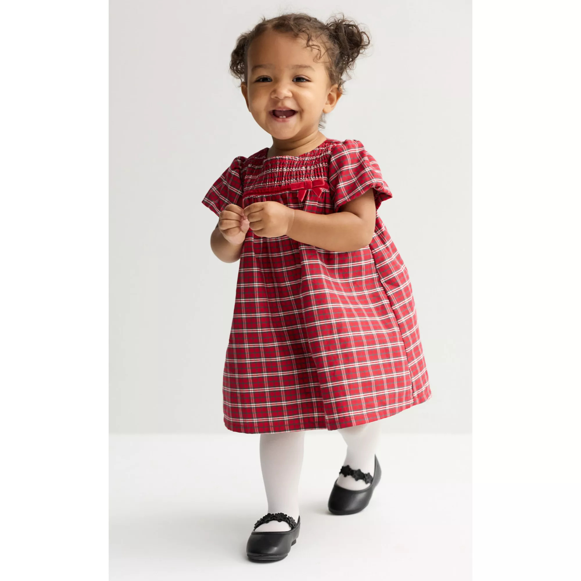Baby Girl Carter's Short Sleeve Plaid Print Dress | Kohl's