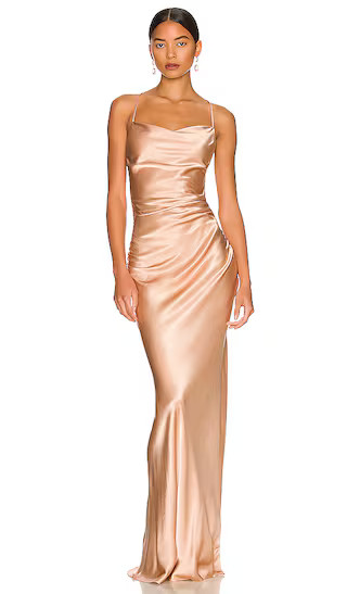 La Lune Lace Back Maxi Dress in Desert Rose | Revolve Clothing (Global)