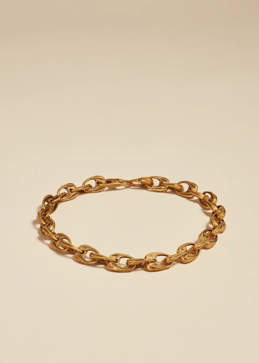 The Olivia Chain Necklace in Antique Gold | Khaite