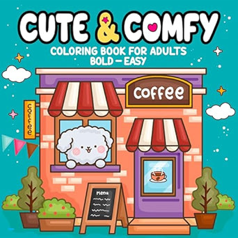 Cute & Comfy Coloring Book for Adults - Bold Easy - Livro de Colorir Adulto | Amazon (BR)