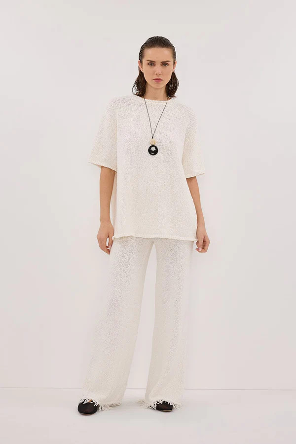 SUE OFF WHITE KNIT TEE | DISSH