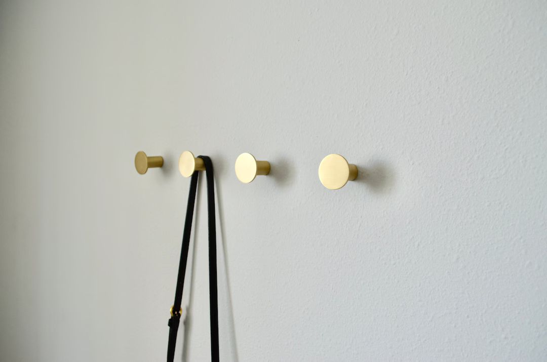 Wall Hanger Wall Hook Modern Round Brass Single Organizer - Etsy | Etsy (US)