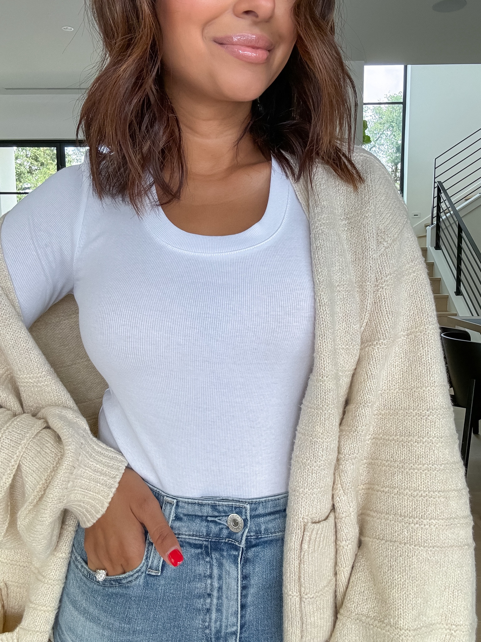 Obsessed with this simple basic! I ordered all 3 colors and they'll make the perfect layering pieces next season! Wearing the XS in top and cardigan 

#LTKStyleTip #LTKxNSale #LTKFindsUnder50