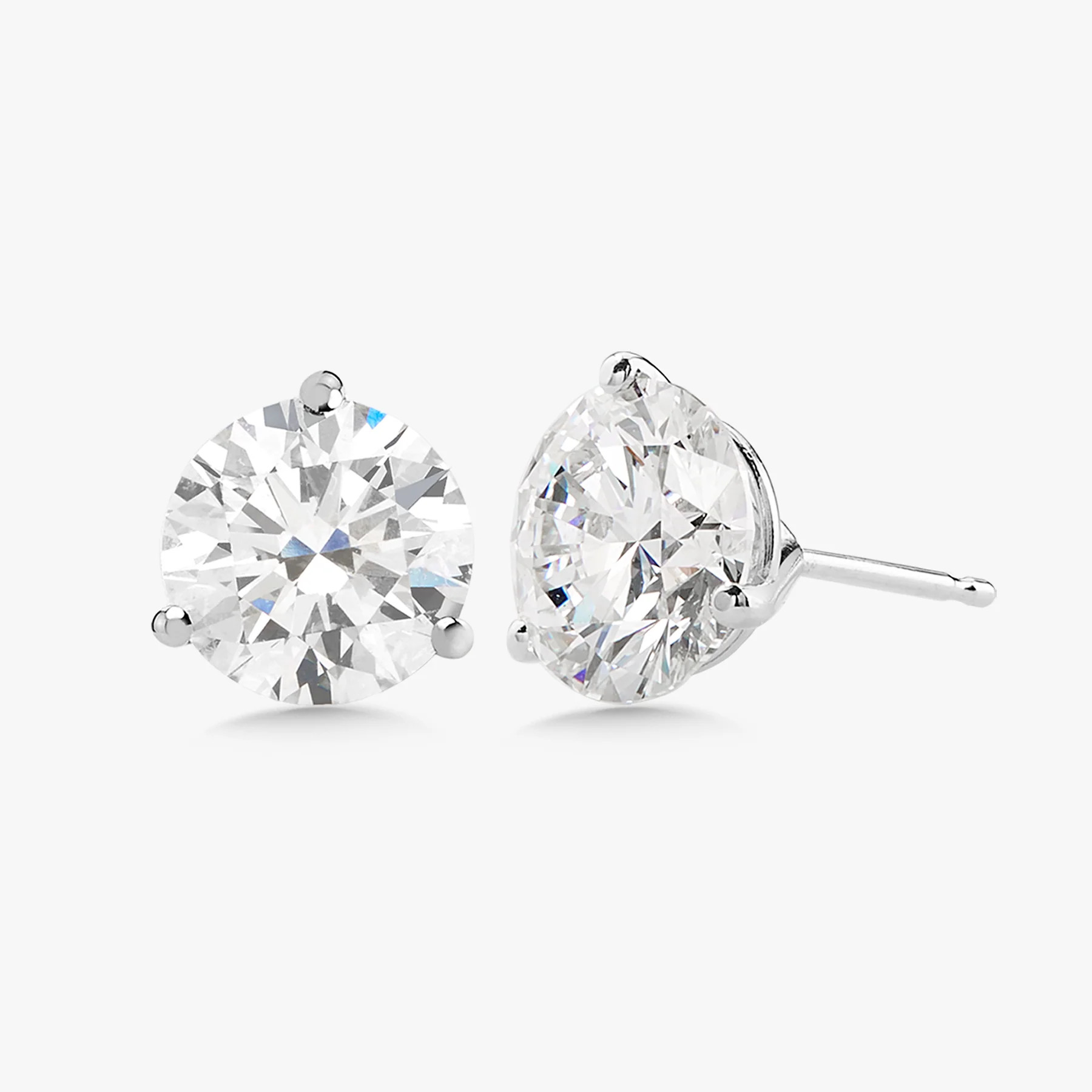 Lab Grown Three Prong Martini Diamond Stud Earrings (6 ctw) *Emily's Pick* | RW Fine Jewelry