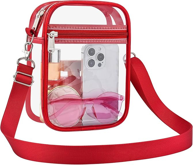 USPECLARE Clear Purse Stadium Transparent Messenger Bag Stadium Approved for Men and Women Clear ... | Amazon (US)