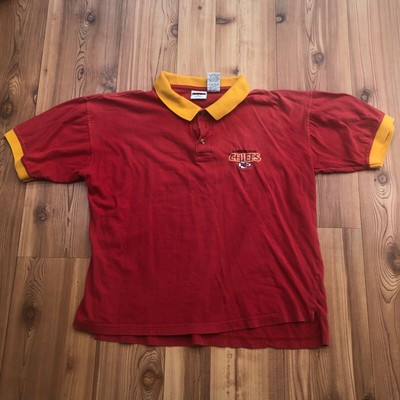 Vintage The Edge Red Kansas City Chiefs Embroidered Logo Polo Shirt Men's Size L  | eBay | eBay US