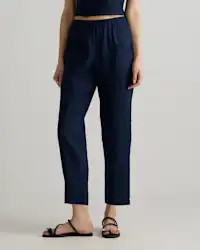 100% European Linen Tapered Ankle Pants in Black | Quince