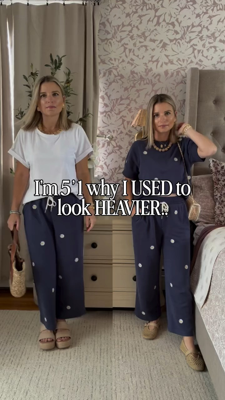 Comment SHOP for a 🔗 to everything! 🌼 

* cannot believe this set is Walmart!!! 🙌🏼 

#petitefinds #petitetips #petitehacks #styletips #stylehacks styling outfitinspo travel twopieceset lounge monochromatic sweatset daisies outfitinspo pots casual errands sportsmom