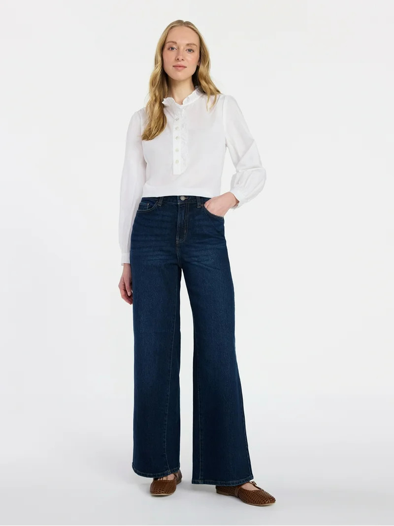 Time and Tru Women's Wide Leg Jeans, 31" Inseam, Sizes 0-20 | Walmart (US)