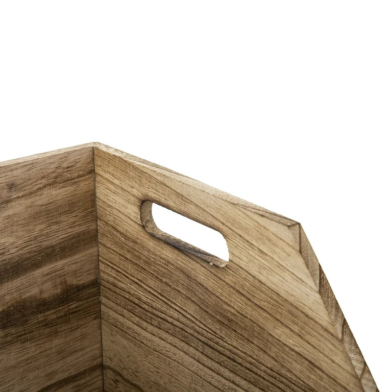 Better Homes & Gardens Adult Natural Wood Stacking Storage Bin Set 2-Piece - Walmart.com | Walmart (US)