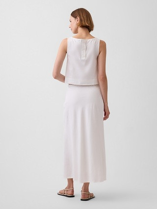 Linen-Blend Maxi Slip Skirt | Gap (CA)