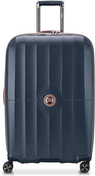 DELSEY Paris St. Tropez Hardside Expandable Luggage with Spinner Wheels, Navy, Checked-Large 28 Inch | Amazon (US)