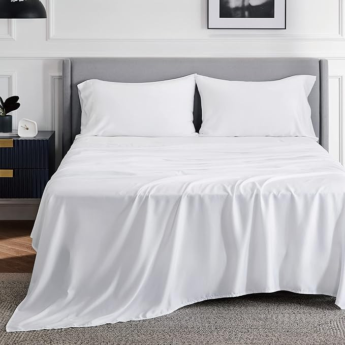 BEDSURE Cooling Sheets King - Cooling Sheets for Hot Sleepers, Silky Soft Breathable Tencel Sheet... | Amazon (US)