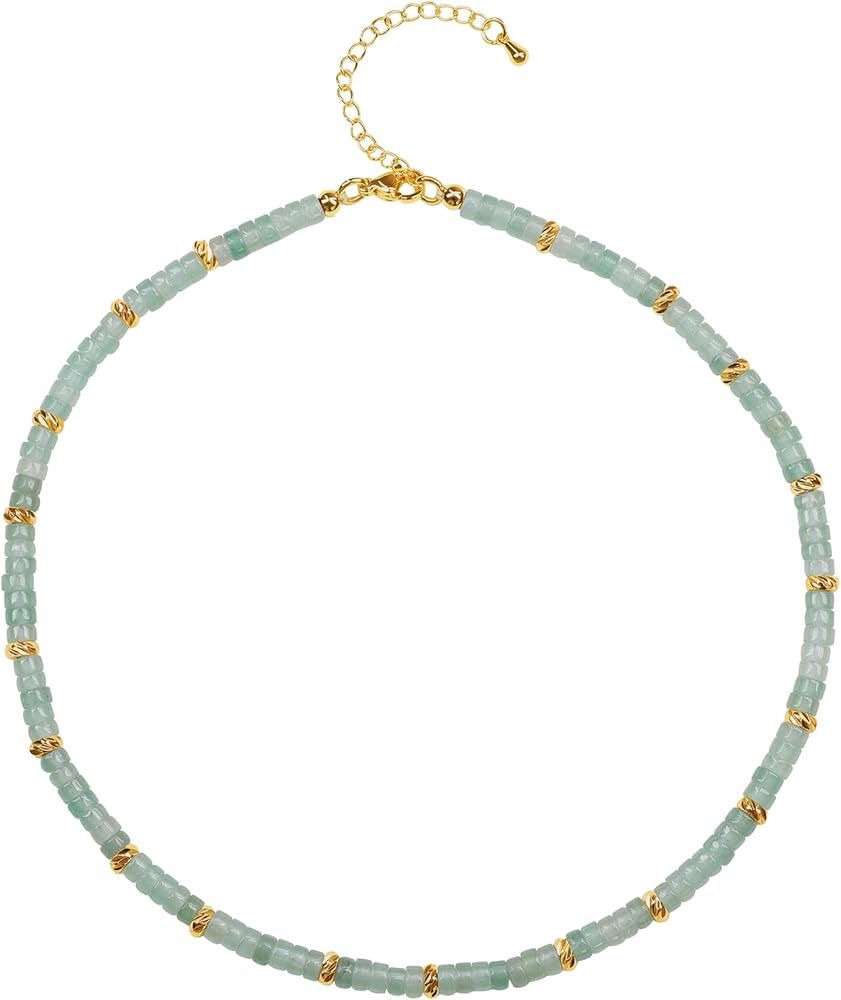 COAI Women's Heishi Stone Beaded Necklace Choker Necklace for Women | Amazon (US)