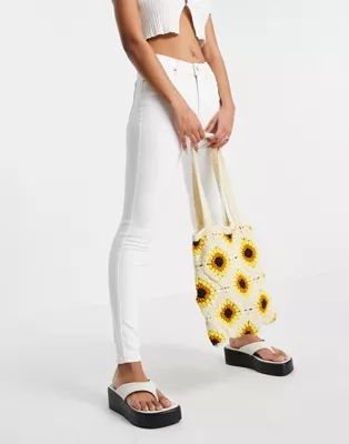 Topshop recycled cotton blend Jamie jean in off white wash | ASOS (Global)