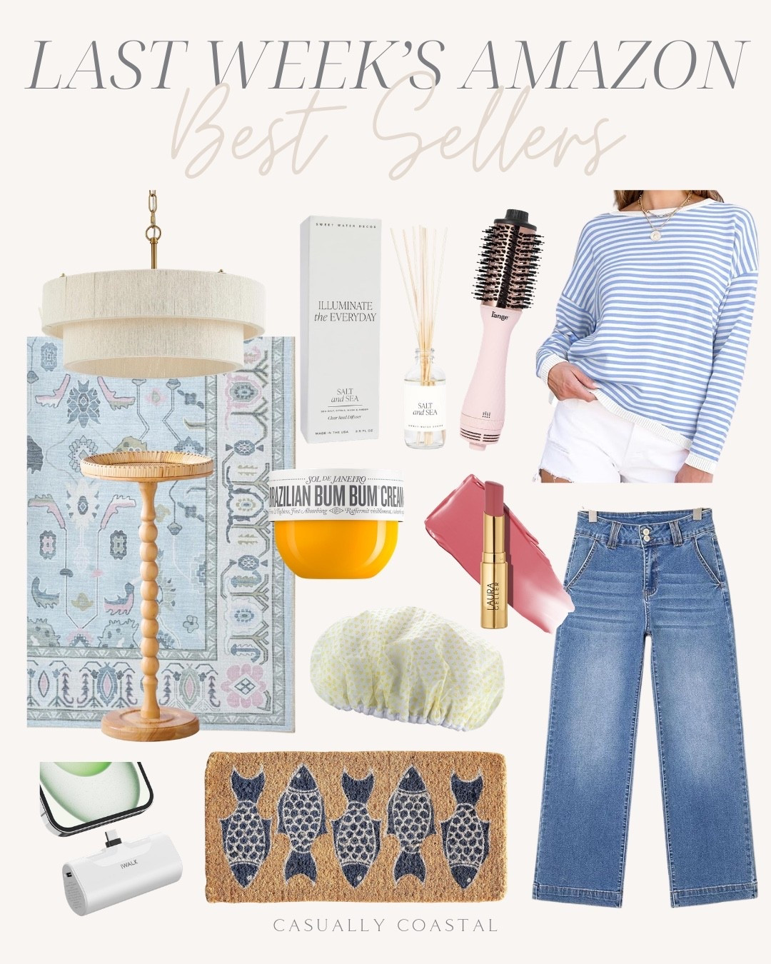 Last Week’s Amazon Best Sellers

Amazon home decor, Amazon rug, Amazon door mat, Amazon side table, Amazon jeans, Amazon sweater, Amazon chandelier, coastal rug, coastal doormat, Laura geller jelly balm, dry bar shower cap, sweet water decor salt and sea reed diffuser set, portable charger, striped sweater, coastal sweater, rattan drink table, round drink table, sol de janeiro bum bum cream, l’ange hair blow dryer, fish doormat, cream and blue rug, runner rug, high waisted wide leg jeans, rattan chandelier, coastal pendant light 

#LTKHome