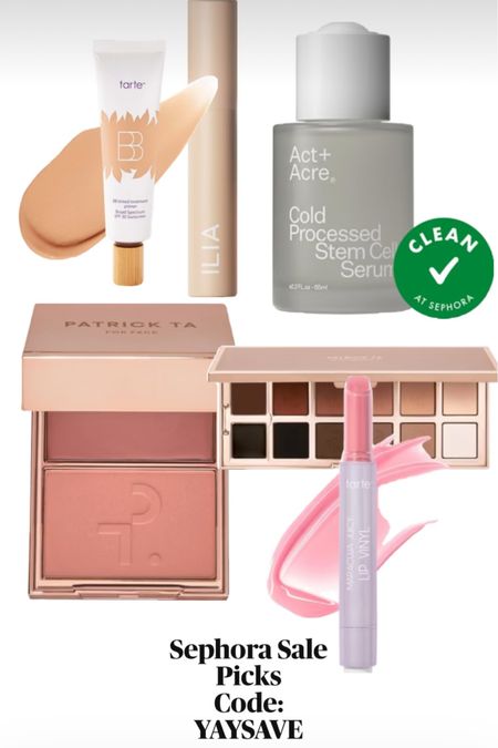 Sephora sale picks / Patrick ta blush / tarte matte primer / juicy lip gloss by tarte / ilia mascara / hair serum / eyeshadow / makeup for blondes / ila mascara / clean beauty

#LTKbeauty