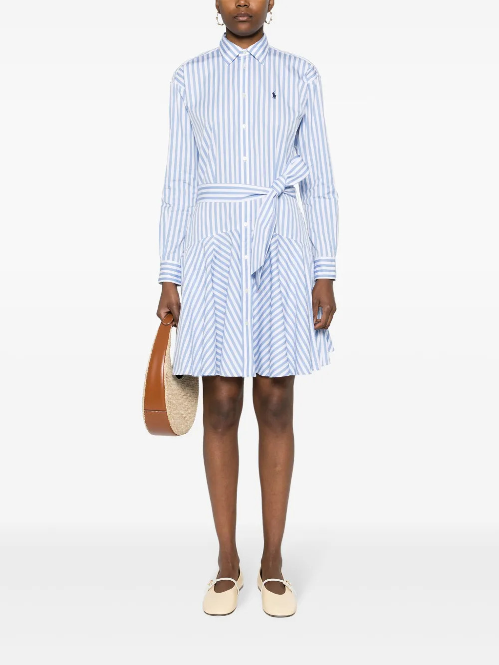 Polo Ralph Lauren embroidered-logo Shirt Dress | Blue | FARFETCH | Farfetch Global