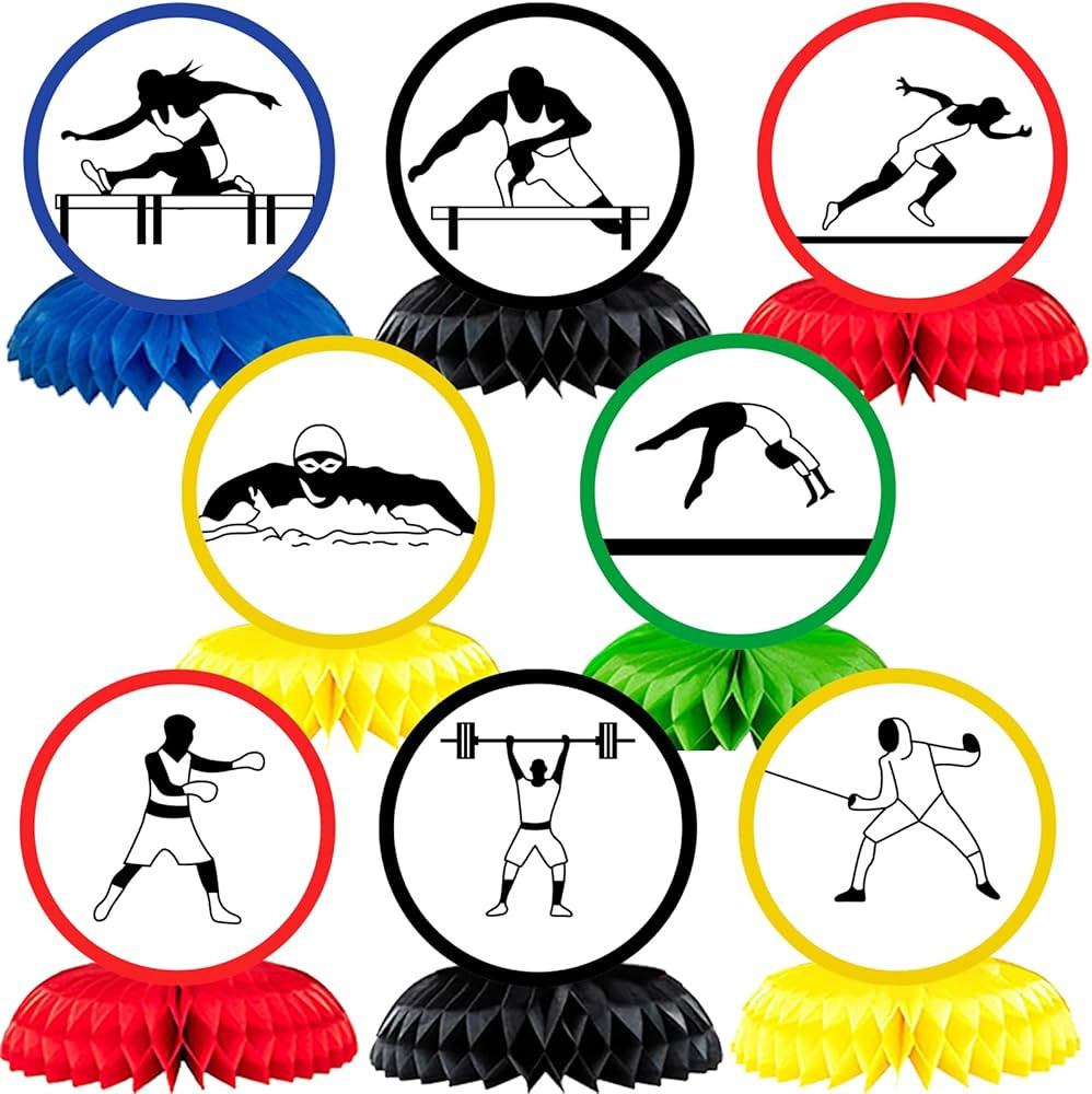 Sport Honeycomb Centerpieces Table Decorations, 2024 Summer Sport Rings Table Centerpieces Sports... | Amazon (US)