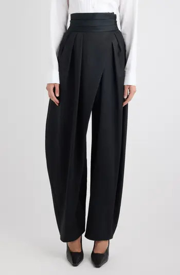 Ala\u00efa Tux High Waist Stretch Wool Barrel Leg Pants | Nordstrom | Nordstrom