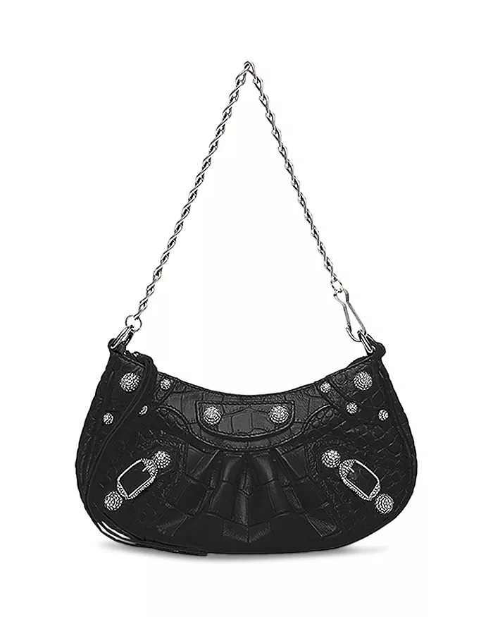 Le Cagole Mini Bag with Chain Crocodile Embossed with Rhinestones | Bloomingdale's (US)