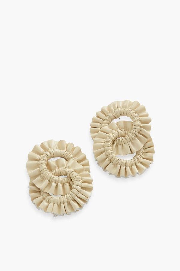 Cream Leather Carraway Earrings | Tuckernuck (US)