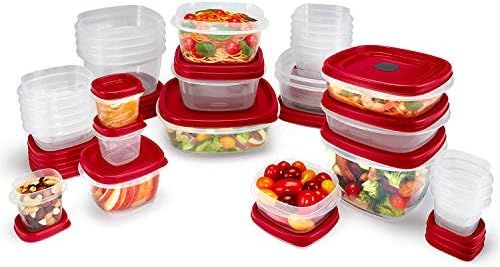 Rubbermaid 60-Piece Food Storage Containers with Lids, Salad Dressing and Condiment Containers, a... | Amazon (US)