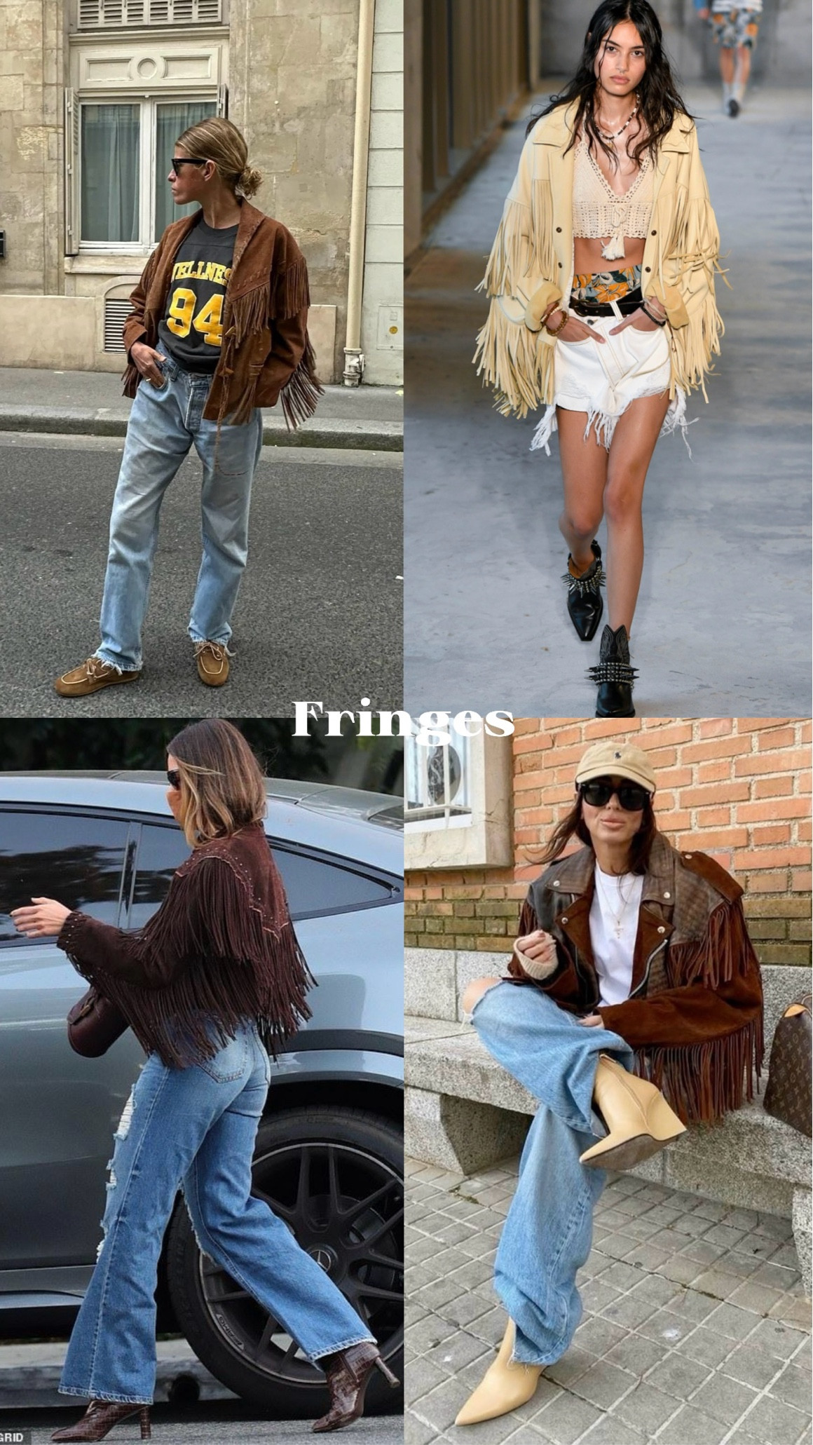 Flecos: Los flecos añadieron movimiento y dinamismo, es una tendencia recurrente que aporta textura y fluidez a los conjuntos.


#LTKFashionMonth #LTKespana #LTKstyletip