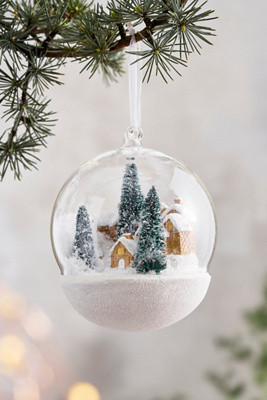Snowy Village Glass Globe Ornament | Anthropologie (US)
