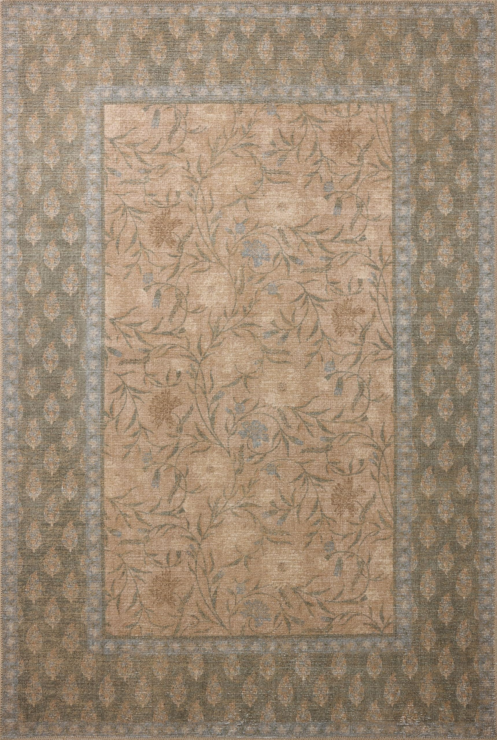 Loloi Rifle Paper Co. Edinburgh Collection EDN-01 Sand/Green 8'-6" x 11'-6" Area Rug Jute, Natural, Floral, Vintage Inspired, Low Pile, Living Room, Bedroom, Dining, Bedroom, Carpet | Amazon (US)