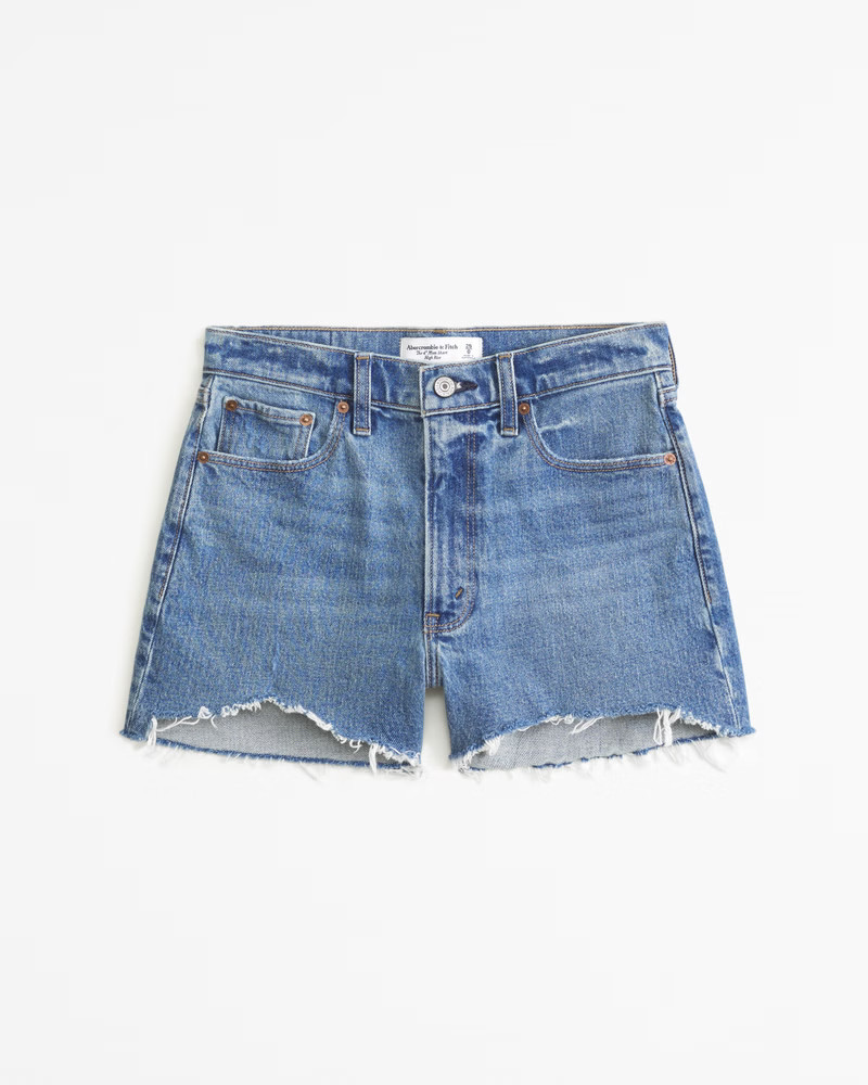 Abercrombie & Fitch Women's High Rise 4"" Mom Short in Medium - Size 30 | Abercrombie & Fitch (US)