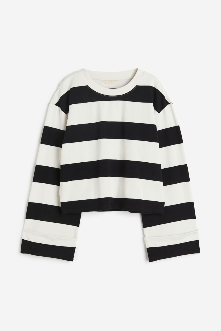 Cotton Top - Black/striped - Ladies | H&M US | H&M (US + CA)