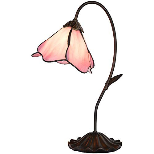 Bieye L10810 Flower Tiffany Style Stained Glass Table Lamp with 8-inch Wide Bent Glass Lampshade ... | Amazon (US)