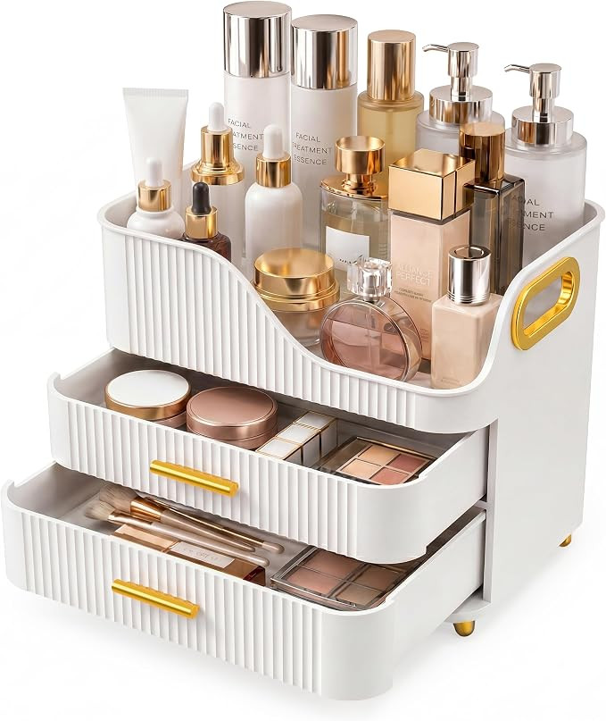 Countertop Makeup Organizer with Drawers, 3 Tier Large Cosmetic Storage Box for Vanity, Bathroom ... | Amazon (US)
