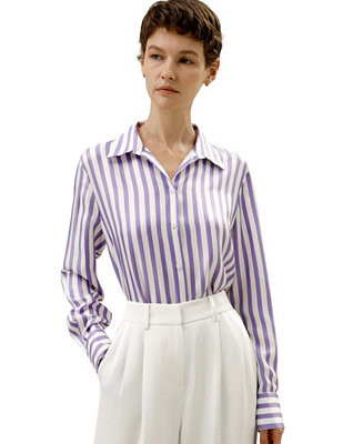 Women's Classic Striped Silk Shirt | Macy's