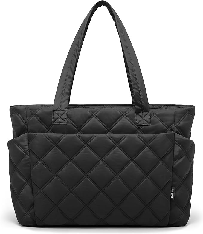 Tote Bag for Women, Lightweight Puffer Tote Work Bags with Compartments for Travel, Quilted Shoul... | Amazon (US)